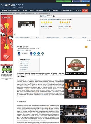 Audiofanzine.com Behringer VC340 Audiofanzine.com Behringer VC340