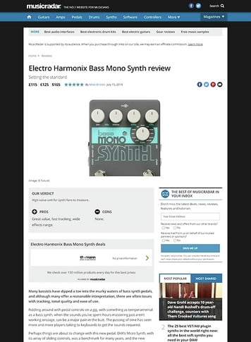 MusicRadar.com Electro Harmonix Bass Mono Synth MusicRadar.com Electro Harmonix Bass Mono Synth