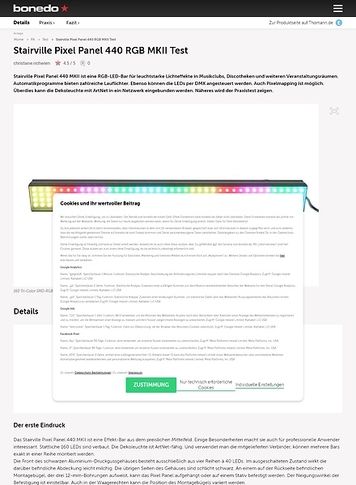 Bonedo.de Stairville Pixel Panel 440 RGB MKII Bonedo.de Stairville Pixel Panel 440 RGB MKII