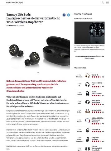 Kopfhoerer.de Tannoy Life Buds Kopfhoerer.de Tannoy Life Buds