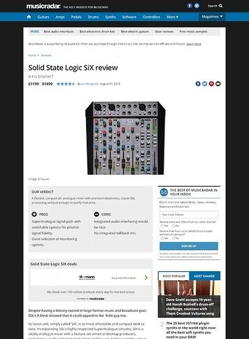 MusicRadar.com Solid State Logic SiX MusicRadar.com Solid State Logic SiX