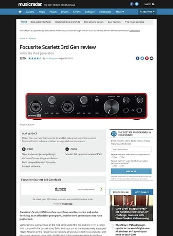 MusicRadar.com Focusrite Scarlett 3rd Gen MusicRadar.com Focusrite Scarlett 3rd Gen