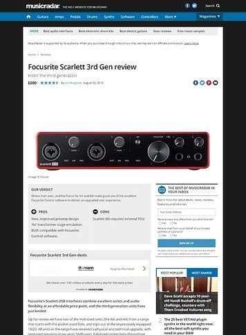 MusicRadar.com Focusrite Scarlett 3rd Gen MusicRadar.com Focusrite Scarlett 3rd Gen