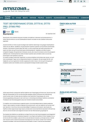 Amazona.de Test: Beyerdynamic DT250, DT770 M, DT770 PRO, DT990 PRO Amazona.de Test: Beyerdynamic DT250, DT770 M, DT770 PRO, DT990 PRO