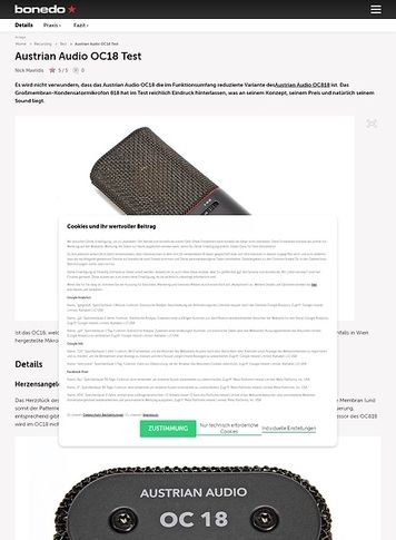 Bonedo.de Austrian Audio OC18 Bonedo.de Austrian Audio OC18
