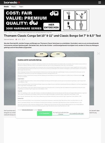 Bonedo.de Thomann Classic Conga Set 10“ & 11“ und Classic Bongo Set 7“ & 8,5“ Bonedo.de Thomann Classic Conga Set 10“ & 11“ und Classic Bongo Set 7“ & 8,5“