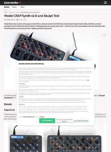 Bonedo.de Modal CRAFTsynth v2.0 und Skulpt Bonedo.de Modal CRAFTsynth v2.0 und Skulpt
