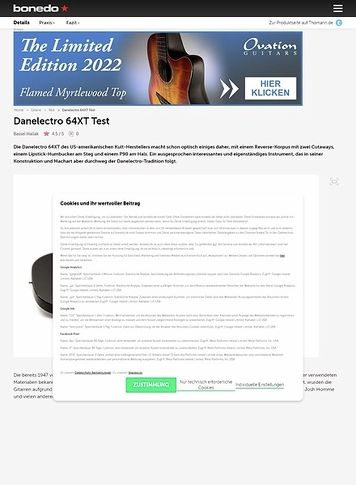 Bonedo.de Danelectro 64XT Bonedo.de Danelectro 64XT