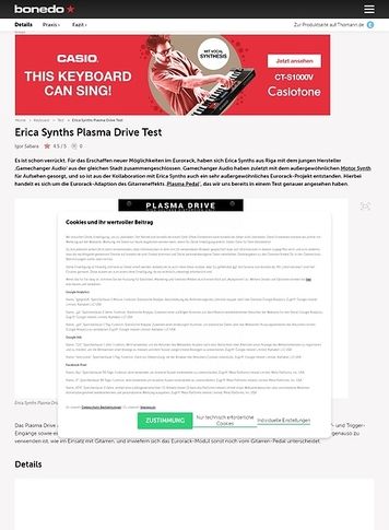 Bonedo.de Erica Synths Plasma Drive Bonedo.de Erica Synths Plasma Drive
