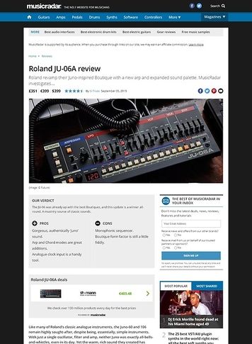 MusicRadar.com Roland JU-06A MusicRadar.com Roland JU-06A