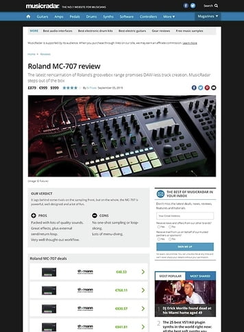 MusicRadar.com Roland MC-707 MusicRadar.com Roland MC-707
