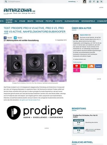 Amazona.de Prodipe Pro 8 V3 Active, Pro 5 V3, Pro 10s V3 Active, Nahfeldmonitore/Subwoofer Amazona.de Prodipe Pro 8 V3 Active, Pro 5 V3, Pro 10s V3 Active, Nahfeldmonitore/Subwoofer