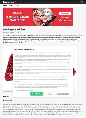 Bonedo.de Behringer MS-1 Bonedo.de Behringer MS-1