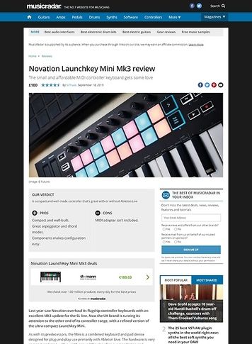 MusicRadar.com Novation Launchkey Mini Mk3 MusicRadar.com Novation Launchkey Mini Mk3