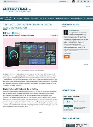 Amazona.de MOTU Digital Performer 10 Amazona.de MOTU Digital Performer 10