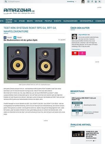 Amazona.de KRK Systems ROKIT RP5 G4 und RP7 G4 Amazona.de KRK Systems ROKIT RP5 G4 und RP7 G4