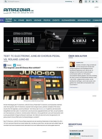Amazona.de TC Electronic JUNE-60 Chorus-Pedal vs. Roland Juno-60 Amazona.de TC Electronic JUNE-60 Chorus-Pedal vs. Roland Juno-60