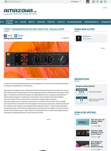 Amazona.de Dangerous Music BAX EQ Amazona.de Dangerous Music BAX EQ