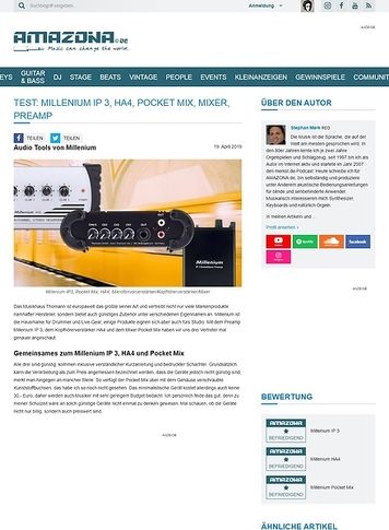 Amazona.de Millenium IP 3, HA4 und Pocket Mix Amazona.de Millenium IP 3, HA4 und Pocket Mix