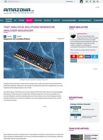 Amazona.de Analogue Solutions Generator Amazona.de Analogue Solutions Generator