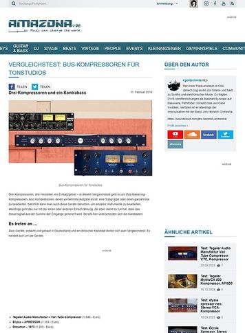 Amazona.de Vergleichstest: Bus-Kompressoren für Tonstudios Amazona.de Vergleichstest: Bus-Kompressoren für Tonstudios