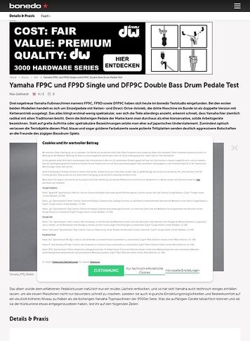 Bonedo.de Yamaha FP9C und FP9D Single und DFP9C Double Bass Drum Pedale Bonedo.de Yamaha FP9C und FP9D Single und DFP9C Double Bass Drum Pedale