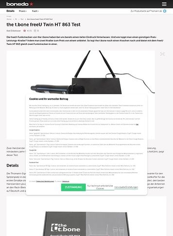Bonedo.de the t.bone freeU Twin HT 863 Bonedo.de the t.bone freeU Twin HT 863
