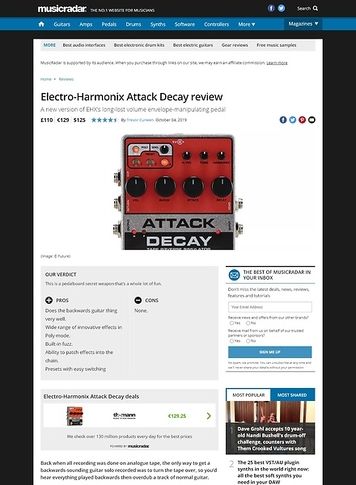 MusicRadar.com Electro Harmonix Attack Decay MusicRadar.com Electro Harmonix Attack Decay