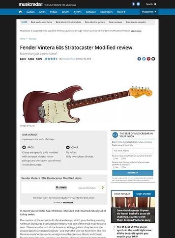 MusicRadar.com Fender Vintera 60s Stratocaster Modified MusicRadar.com Fender Vintera 60s Stratocaster Modified