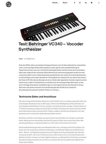 DJLAB Behringer Vocoder VC340 DJLAB Behringer Vocoder VC340