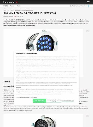 Bonedo.de Stairville LED Par 64 CX-6 HEX 18x12W S Bonedo.de Stairville LED Par 64 CX-6 HEX 18x12W S
