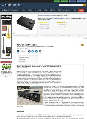 Audiofanzine.com Native Instruments Komplete Audio 6 (2019) Audiofanzine.com Native Instruments Komplete Audio 6 (2019)