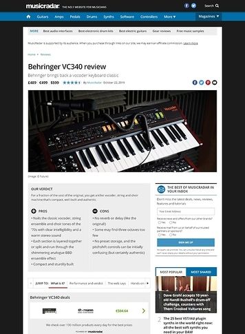 MusicRadar.com Behringer VC340 MusicRadar.com Behringer VC340