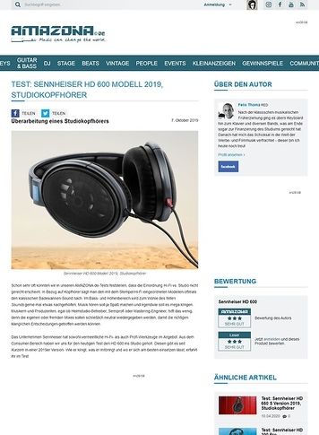Amazona.de Sennheiser HD 600 Modell 2019 Amazona.de Sennheiser HD 600 Modell 2019