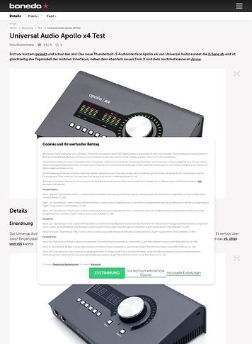 Bonedo.de Universal Audio Apollo X4