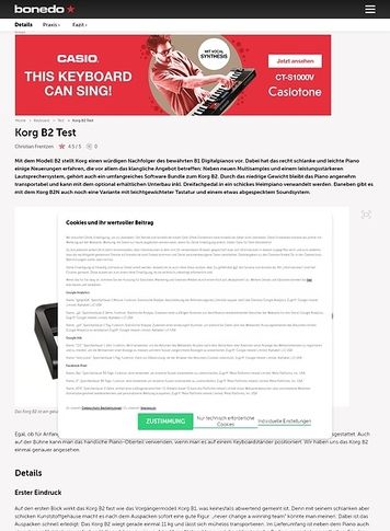 Bonedo.de Korg B2 Bonedo.de Korg B2