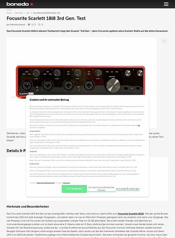 Bonedo.de Focusrite Scarlett 18i8 3rd Gen. Bonedo.de Focusrite Scarlett 18i8 3rd Gen.