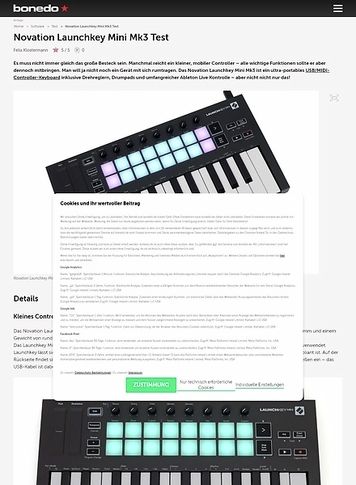Bonedo.de Novation Launchkey Mini Mk3 Bonedo.de Novation Launchkey Mini Mk3