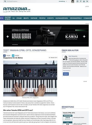 Amazona.de Yamaha CP88 und CP73 Amazona.de Yamaha CP88 und CP73