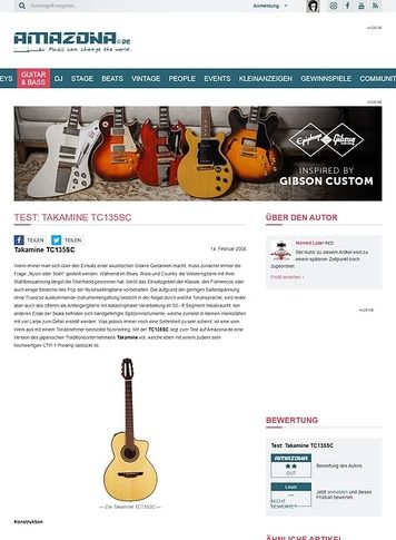 Amazona.de Test: Takamine TC135SC Amazona.de Test: Takamine TC135SC