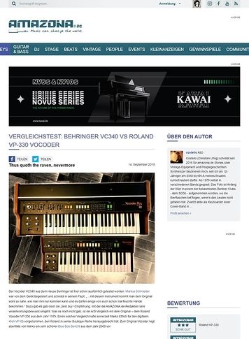 Amazona.de Vergleichstest: Behringer VC340 vs Roland VP-330 Amazona.de Vergleichstest: Behringer VC340 vs Roland VP-330
