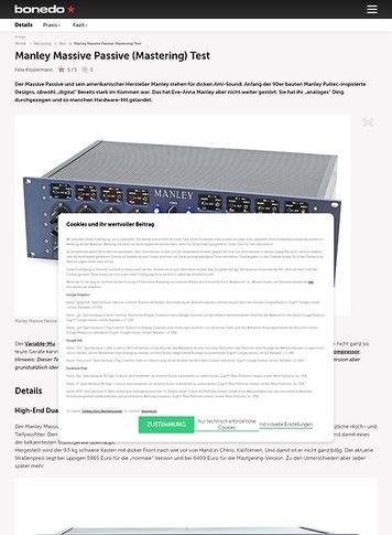 Bonedo.de Manley Massive Passive Mastering Bonedo.de Manley Massive Passive Mastering