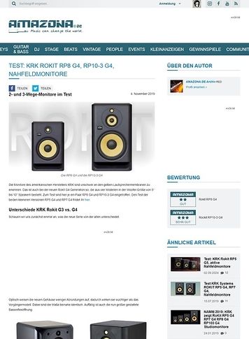 Amazona.de KRK Rokit RP8 G4 und RP10-3 G4 Amazona.de KRK Rokit RP8 G4 und RP10-3 G4