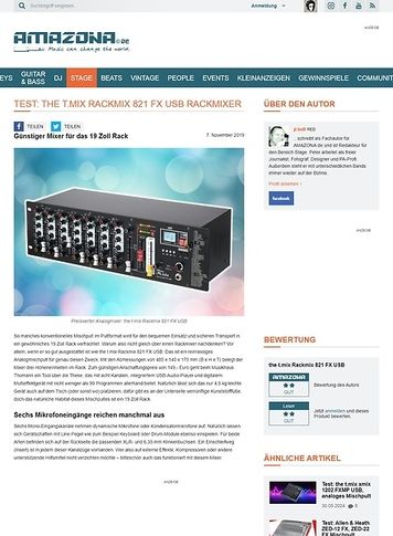 Amazona.de the t.mix Rackmix 821 FX USB Rackmixer Amazona.de the t.mix Rackmix 821 FX USB Rackmixer