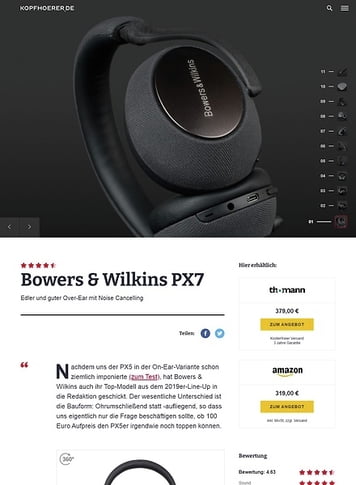 Kopfhoerer.de Bowers & Wilkins PX 7 SG Kopfhoerer.de Bowers & Wilkins PX 7 SG