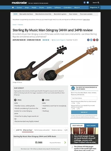MusicRadar.com Sterling By Music Man Stingray 34HH and 34PB MusicRadar.com Sterling By Music Man Stingray 34HH and 34PB