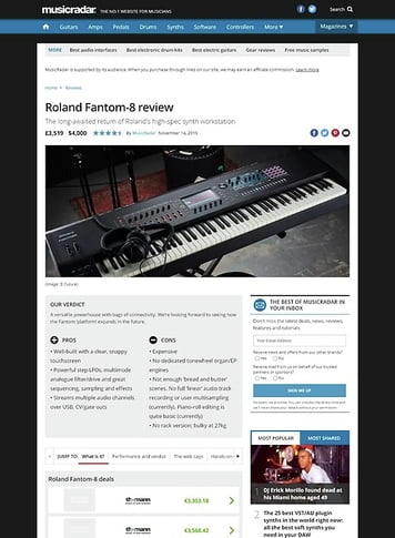 MusicRadar.com Roland Fantom 8 MusicRadar.com Roland Fantom 8