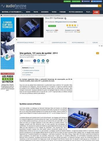 Audiofanzine.com Boss SY-1 Synthesizer Audiofanzine.com Boss SY-1 Synthesizer