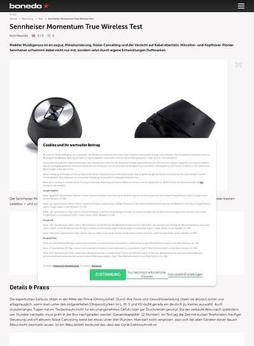 Bonedo.de Sennheiser Momentum True Wireless Bonedo.de Sennheiser Momentum True Wireless