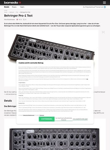 Bonedo.de Behringer Pro-1 Bonedo.de Behringer Pro-1
